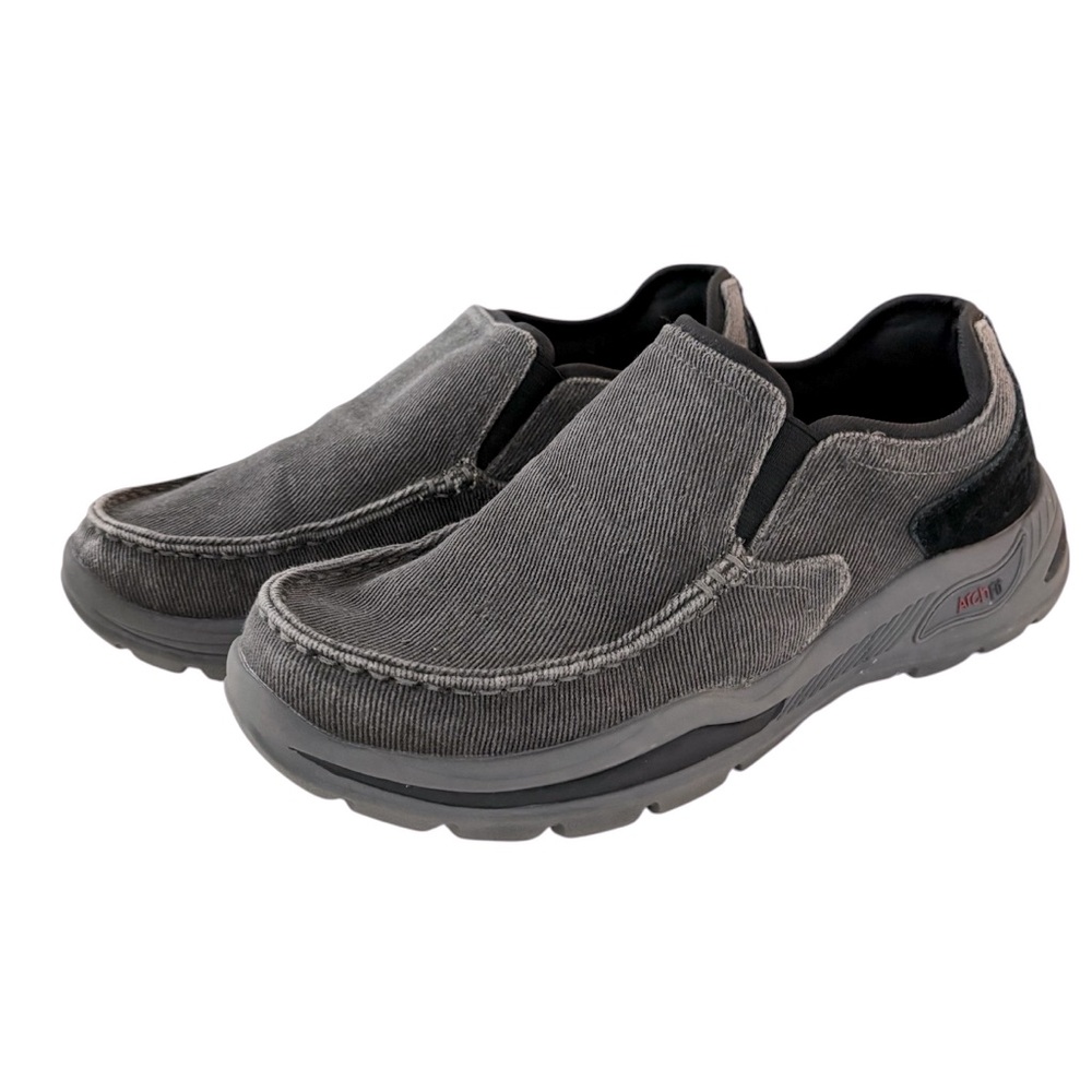 Skechers Loafer Air Cooled Arch Fit Woven Canvas Vintage Washed Finish Slip On